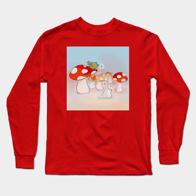 Fairy Frog Magic Long Sleeve T-Shirt by white flame art